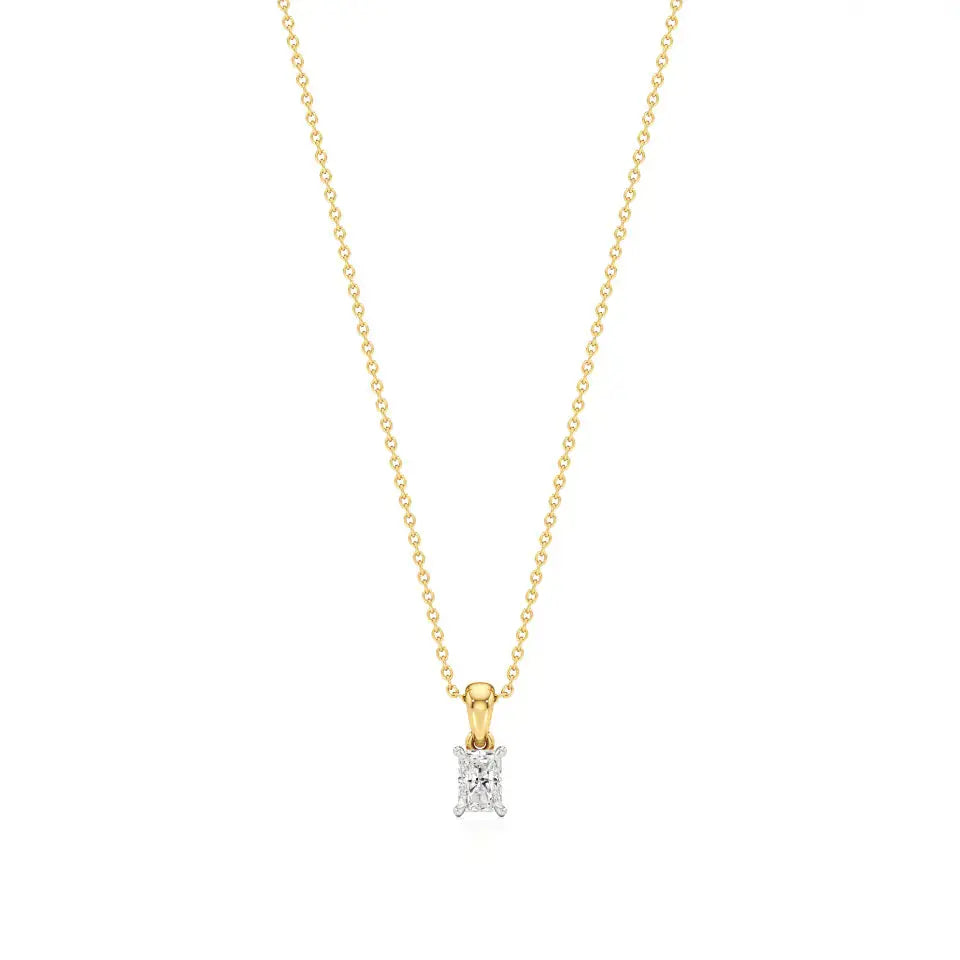 Thea | Radiant-Cut Solitaire Lab Grown Diamond 4-Prong Setting Pendant - Nivara
