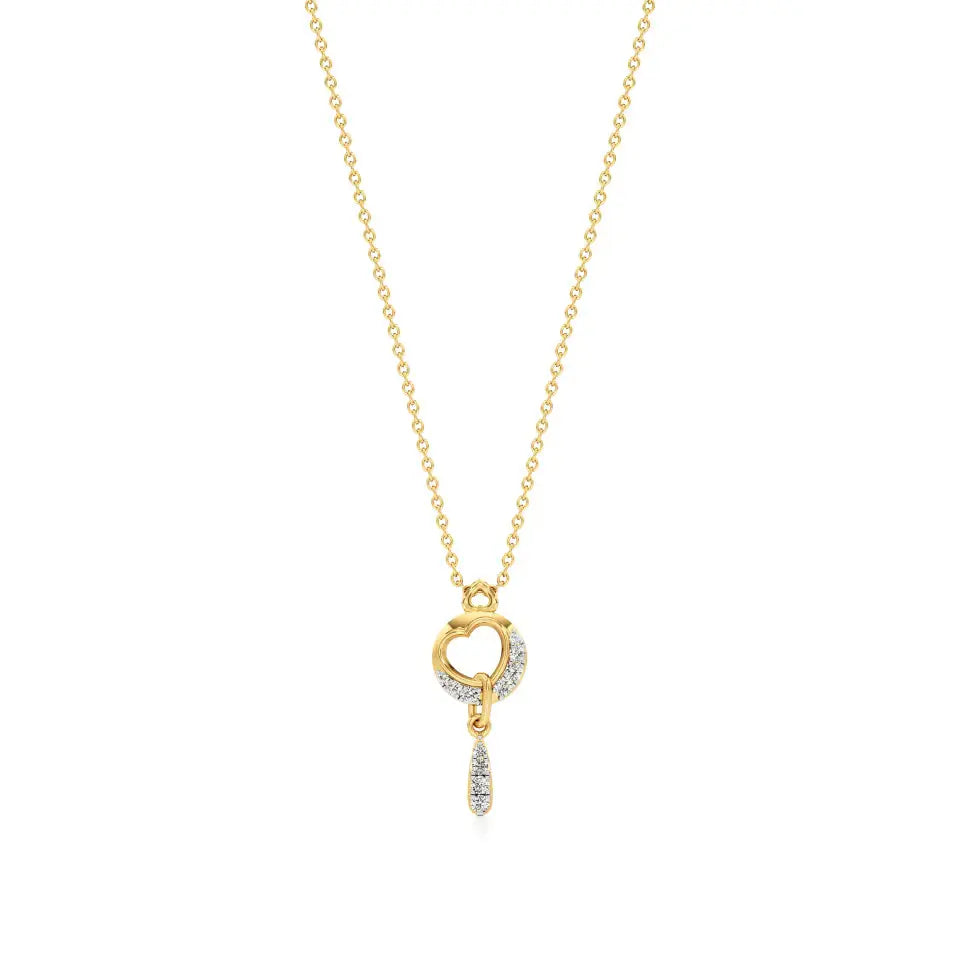 Sneh | Elegant Round Lab Grown Diamonds Heart Pendant - Nivara