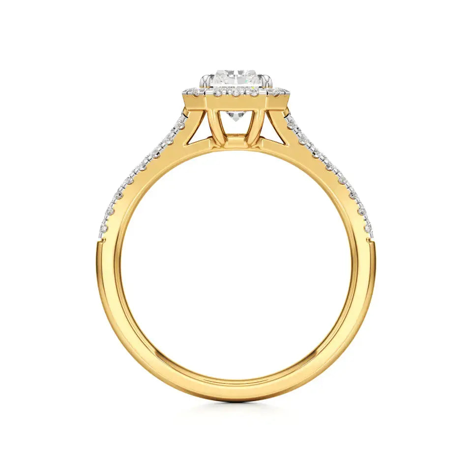 Mira | Emerald Cut Solitaire with Halo - Nivara
