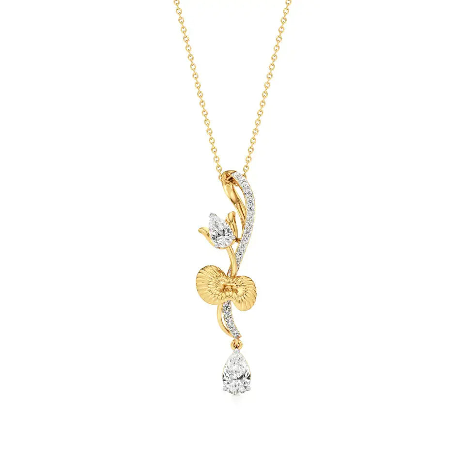 Flora | Pear & Round Lab Grown Diamonds Pendant - Nivara