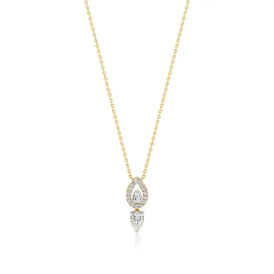Mode | Pear & Round Lab Grown Diamond Tear Drop  Pendant - Nivara