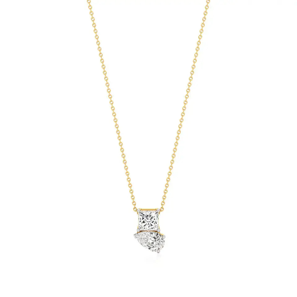 Toi et Moi | Pear & Princess Lab Grown Diamonds Pendant - Nivara