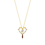 Sneh | Round Lab Grown Diamonds with Ruby Heart Pendant - Nivara
