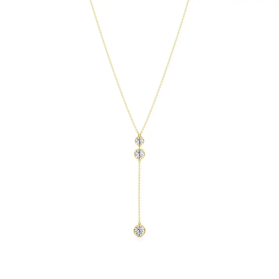 Amora | Round Lab Grown Diamond Bezel Setting Necklace - Nivara