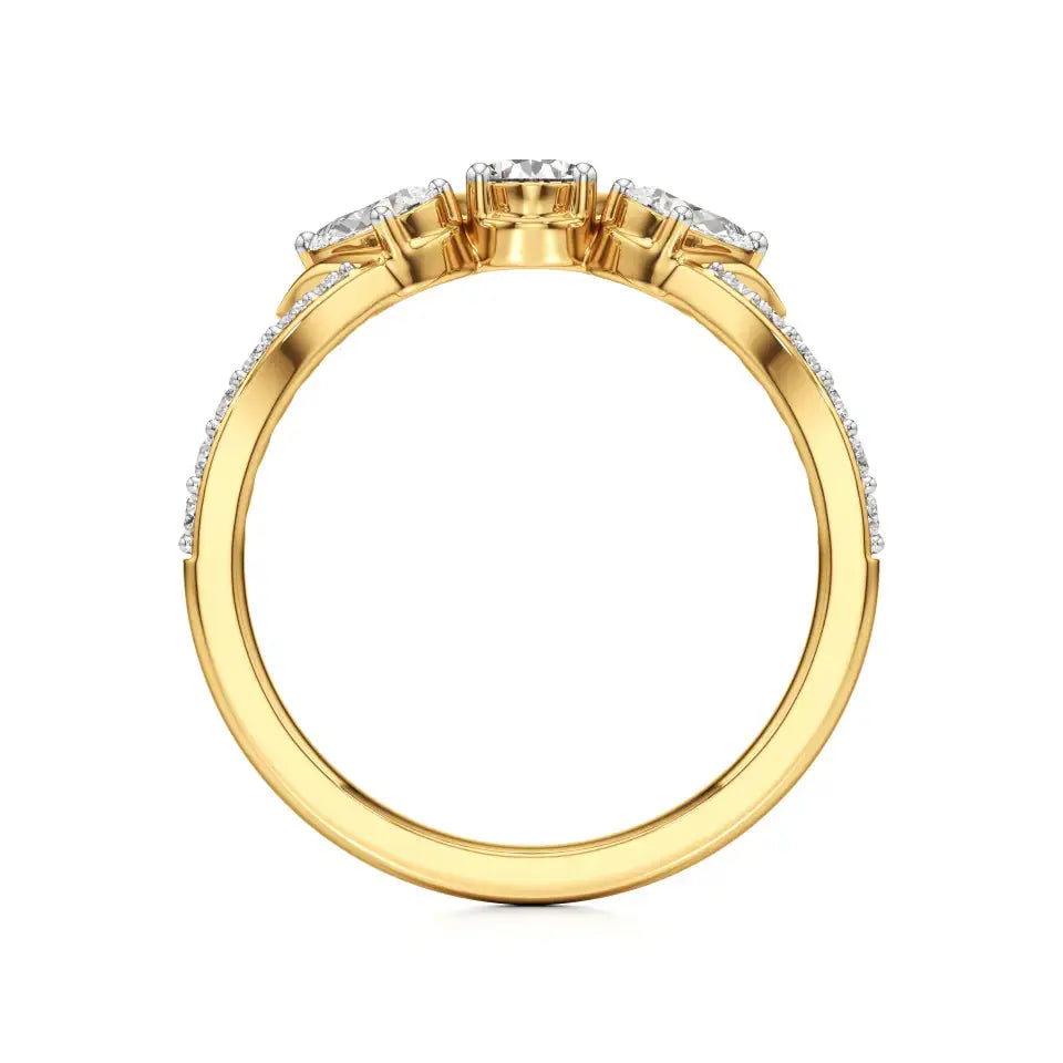 Flora | Round & Pear Lab-Grown Diamond Ring with Pav�� Accents - Nivara
