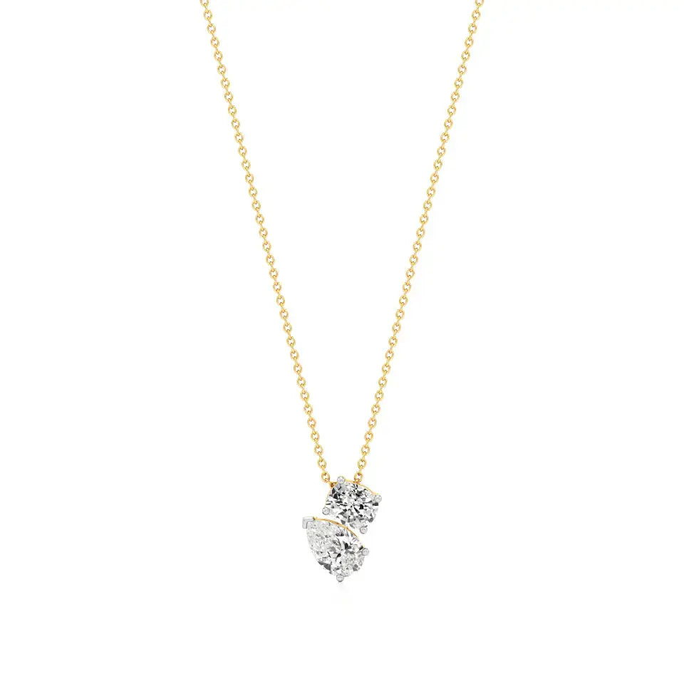 Toi et Moi | Pear & Oval Lab Grown Diamonds Pendant - Nivara