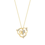 Sneh | Round Lab Grown Diamonds Heart & Petals Pendant - Nivara