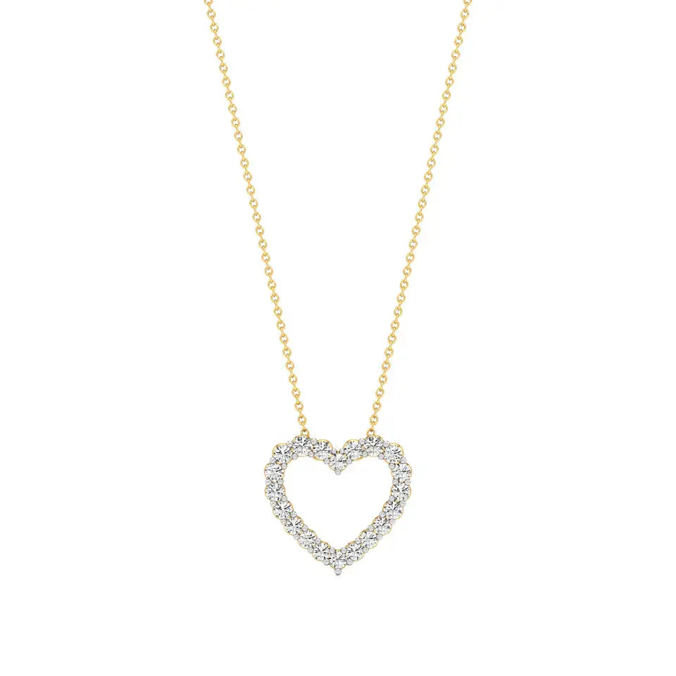 Sneh | Round Lab Grown Diamonds Heart Pendant - Nivara