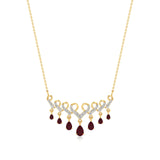 Anek | Round Lab Grown Diamonds & Pear-Cut Rubies Pendant