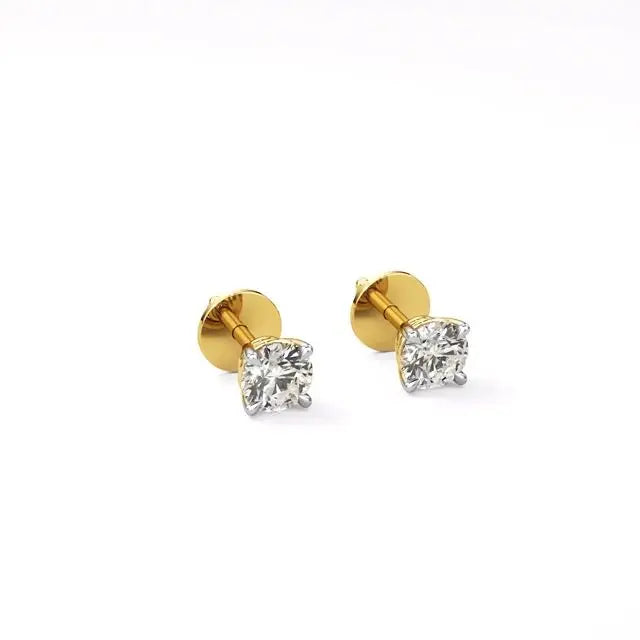 Thea | Studs with Four Prong Round Lab-Grown Diamond - Nivara