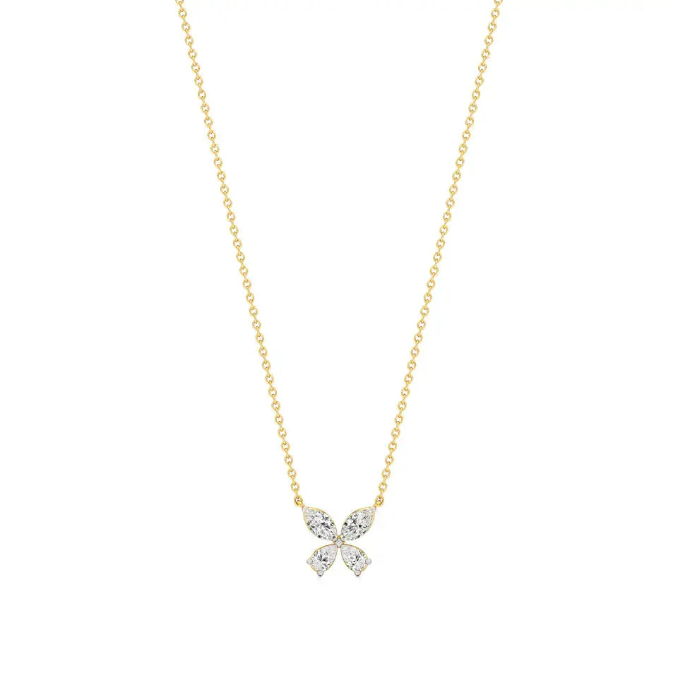 Vanya | Marquise & Pear Lab Grown Diamonds Butterfly Pendant - Nivara
