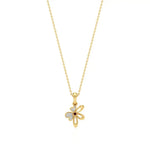 Flora | Diamonds Clustered Floral Design with Ruby Accent Pendant - Nivara
