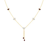 Sneh | Pear-Cut Ruby & Round Lab Grown Diamonds with Heart Motif Necklace