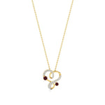 Sneh | Ruby & Round Lab Grown Diamonds Heart Pendant - Nivara