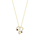 Sneh | Ruby & Round Lab Grown Diamonds Heart Pendant - Nivara