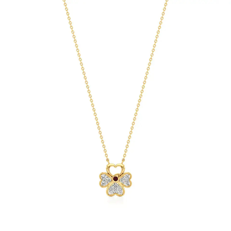 Flora | Floral Design with Center Ruby  Pendant - Nivara