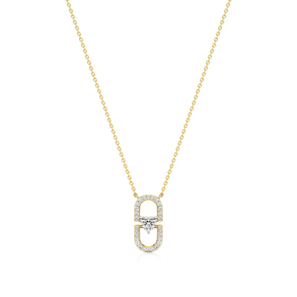 Sneh | Heart & Round Lab Grown Diamonds Pendant - Nivara