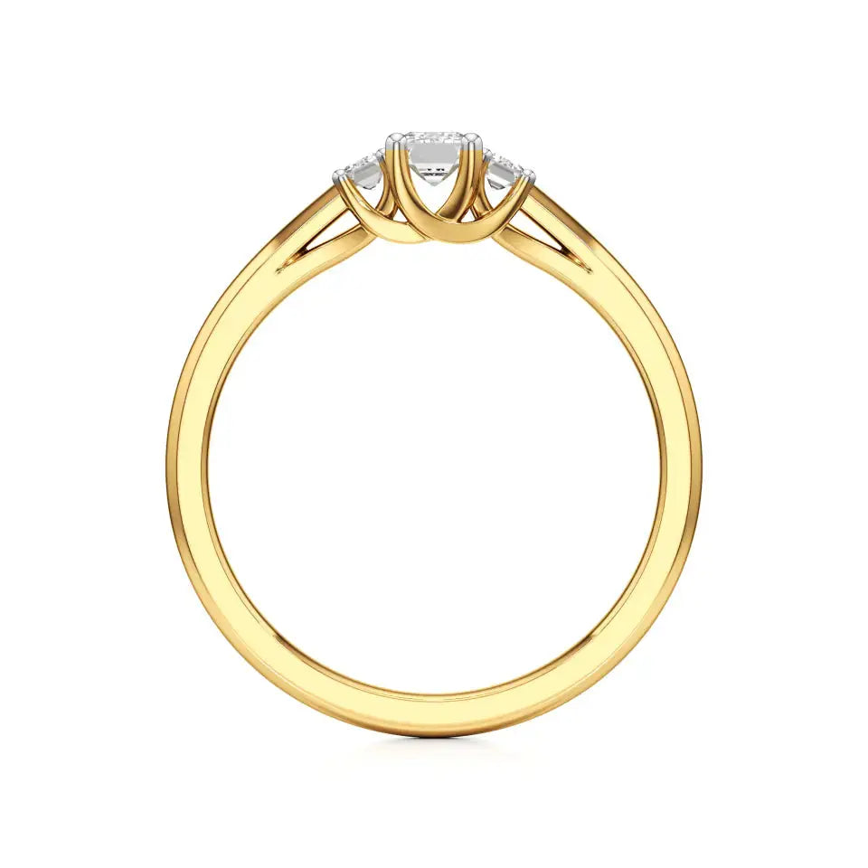 Aria | Emerald Lab-Grown Diamond Three-Stone Ring - Nivara