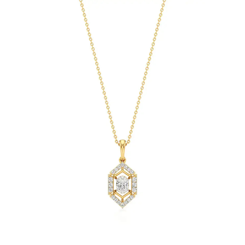 Mode | Oval & Round Hexagon Design Pendant - Nivara