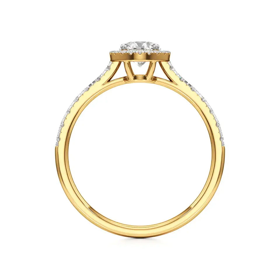 Mira | Round Lab-Grown Diamond Ring with Halo around it - Nivara