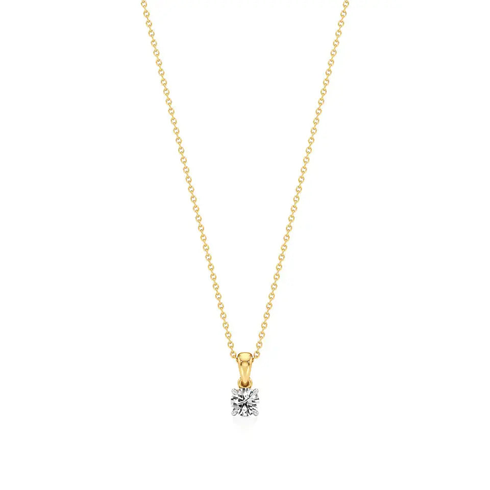 Thea | Round Lab Grown Diamonds 4-Prong Setting Pendant - Nivara