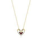 Sneh | Ruby & Lab Grown Diamonds Heart Pendant - Nivara