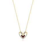 Sneh | Ruby & Lab Grown Diamonds Heart Pendant - Nivara