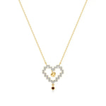 Sneh | Ruby & Lab Grown Diamonds Pixel Heart Pendant - Nivara
