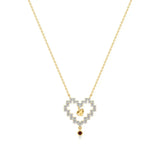 Sneh | Ruby & Lab Grown Diamonds Pixel Heart Pendant - Nivara