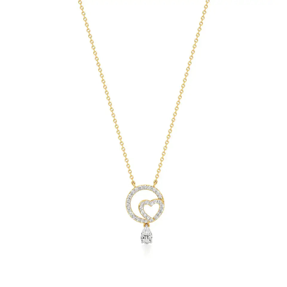 Sneh | Pear & Round Lab Grown Diamonds Pendant - Nivara
