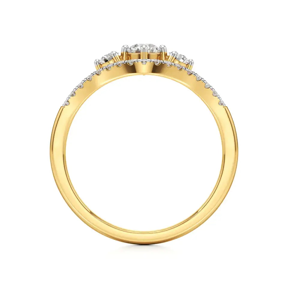 Aria | Round & Radiant Lab-Grown Diamond Three-Stone Ring - Nivara