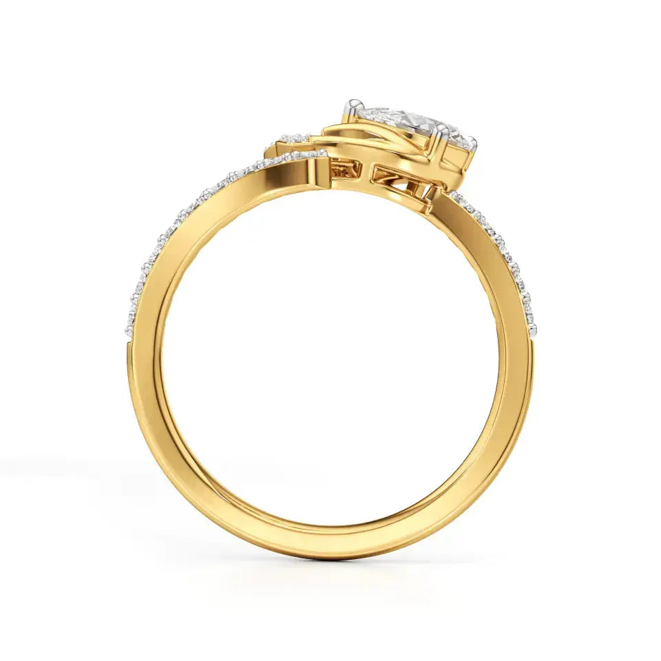 Flora | Round & Pear Lab-Grown Diamond Ring with Pav�� Accents - Nivara
