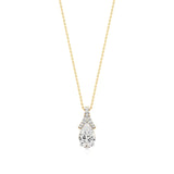 Anek | Pear Solitaire with Round Lab Grown Diamonds Tear Drop Pendant