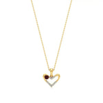 Sneh | Round Lab Grown Diamonds with Round Ruby Accent Heart Pendant - Nivara