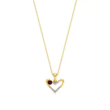 Sneh | Round Lab Grown Diamonds with Round Ruby Accent Heart Pendant - Nivara