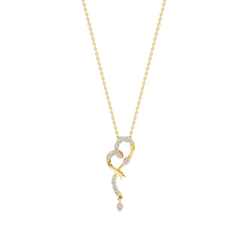 Sneh | Elegant Round Lab Grown Diamonds Heart Pendant - Nivara