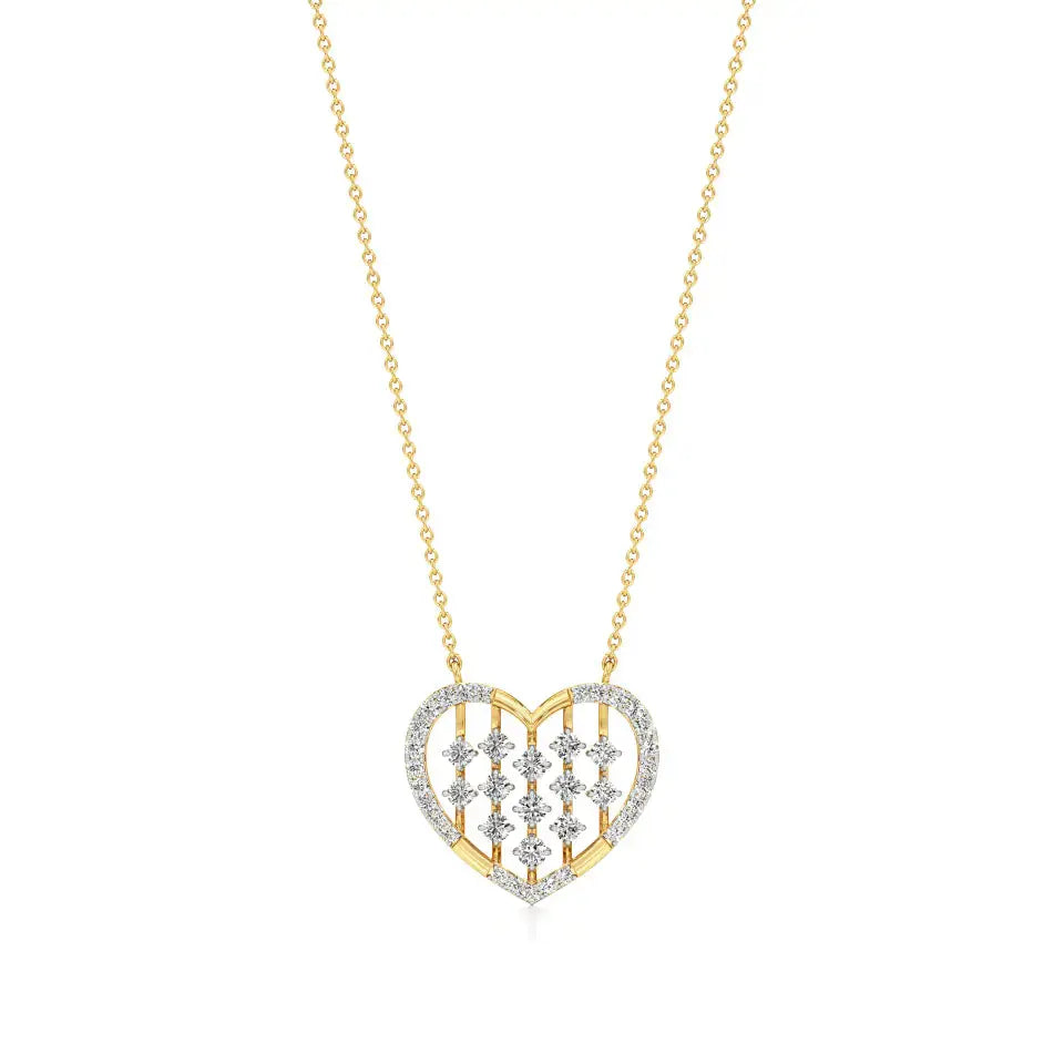 Sneh | Elegant Round Lab Grown Diamonds Heart Pendant - Nivara
