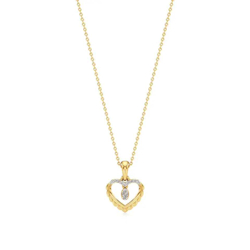 Sneh | Round Lab Grown Diamonds Heart Pendant - Nivara