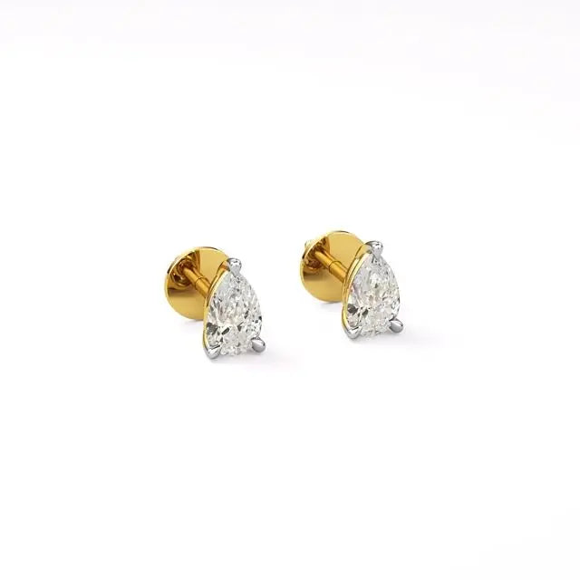 Sia | Studs with Three Prong Pear Lab-Grown Diamonds - Nivara