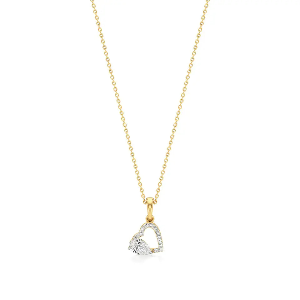 Sneh | Classic Pear & Round Lab Grown Diamonds Pendant - Nivara
