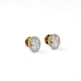 Mira | Oval-Cut Solitaire Lab-Grown Diamond with Halo Studs - Nivara