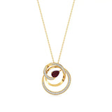 Mode | Pear-Cut Ruby & Round Diamonds Spiral Pendant - Nivara