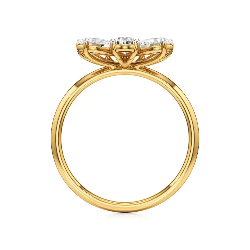 Flora | Pear Diamonds in Flora Design - Nivara