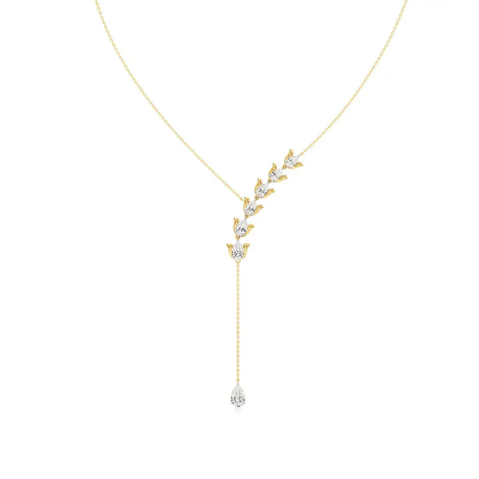 Mode | Pear Lab Grown Diamonds Petals Necklace - Nivara