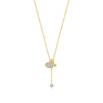 Sneh | Pear & Round Lab Grown Diamonds Tear Drop Pendant - Nivara