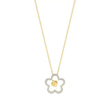 Flora | Floral Design Halo with Heart Motif Pendant - Nivara