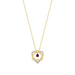 Sneh | Pear-Cut Ruby & Round Diamonds Pendant - Nivara