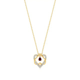 Sneh | Pear-Cut Ruby & Round Diamonds Pendant - Nivara