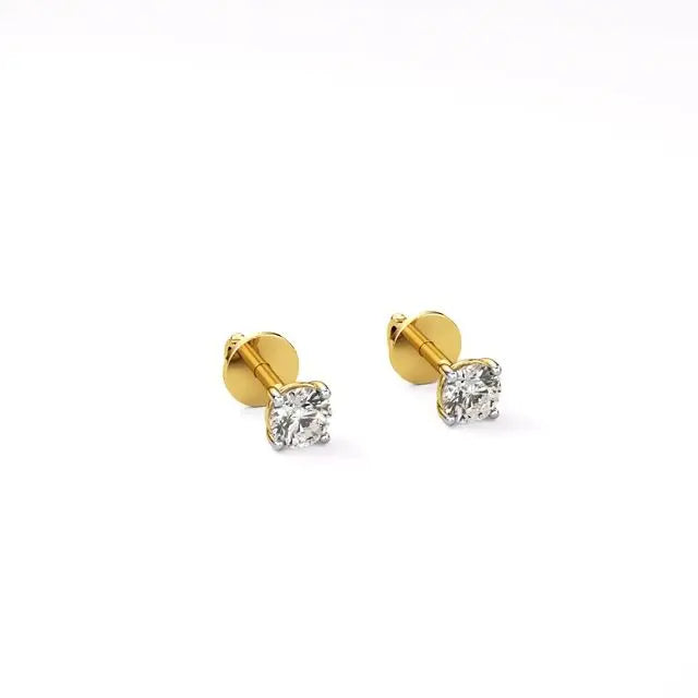 Thea | 4-Prong Studs with Round Lab-Grown Diamond - Nivara