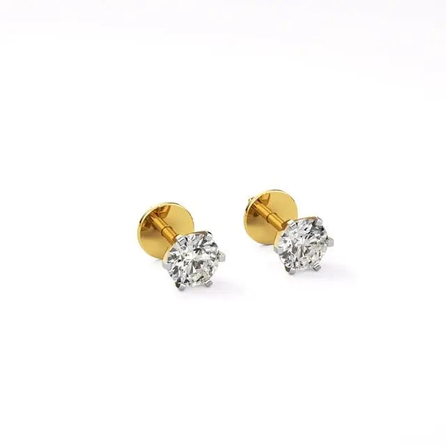 Rayna | 6-Prong Studs with Round Lab-Grown Diamond - Nivara